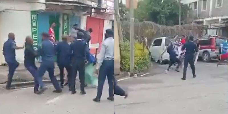 Nairobi County Officials attacked and beaten after attempt to demolish an illegal structure.